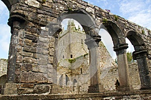 Ruin of medieval cloister in Ireland