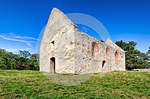 Ruin of old church in village Haluzice - Slovakia