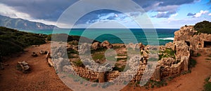 Ruin of old mausoleum in Tipasa, Algeria