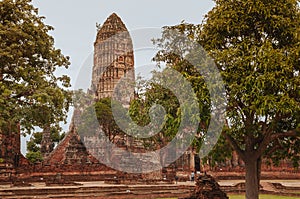 Ruin pagoda of Wat Chai Watthanaram, Ayutthaya, Thailand