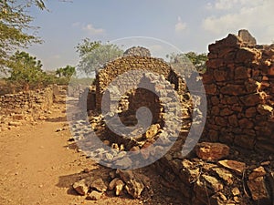 ruin of roha fort, gujrat, india