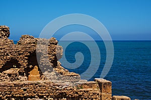 Ruin by the sea in Tipasa, Algeria