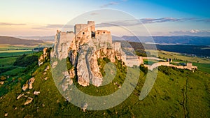 Aerial view of Spissky Castle in Slovakia