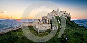 Aerial view of Spissky Castle in Slovakia