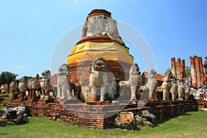 Ruin Stupa in Ayutthaya Thailand