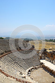 Ruin Turkey ancient old architecture amphitheatre amphitheater Hierapolis greek antique Pamukkale turkish theater Anatolia Denizli