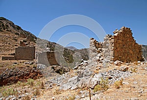 Ruin windmills in the mountains, Lassithi, Crete(Greece)