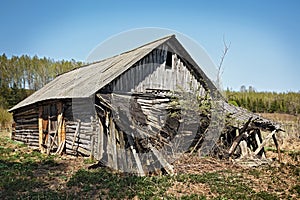 Ruined abandoned house