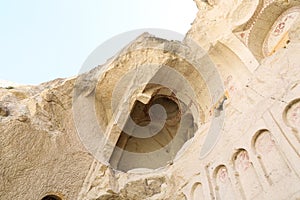 Ruined Ancient Cave Church in Cappadocia, Turkey