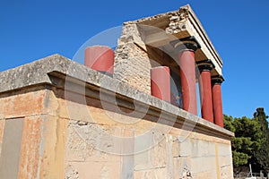 ruined ancient palace (knossos) closed to heraklion in crete (greece)