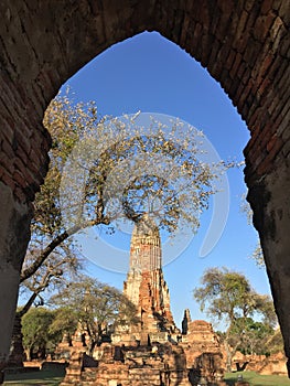 Ruined ancient temple of Ayutthaya Kingdom