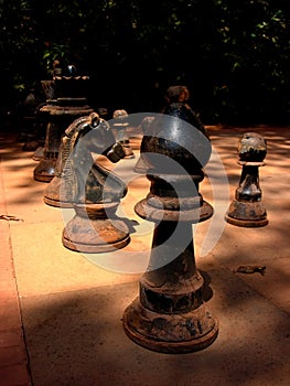 Ruined antique chessmen photo