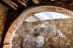 Ruined arcades of the Thonoret Abbey in the Var in France