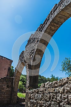 Ruined arcades of the Thonoret Abbey in the Var in France