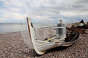 Ruined Boat on Beach