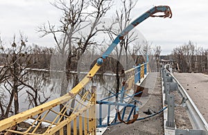 Ruined bridge in Bogorodichne. Donetsk reg