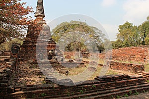 ruined buddhist temple (wat phra si sanphet) in ayutthaya (thailand)