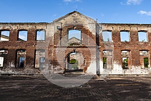 Ruined building of the Gebouw 1790 building, Paramaribo, Suriname, South America