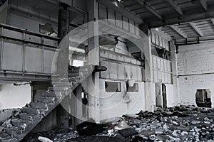 Ruined building interior