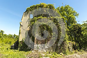 Ruined building in  Zagreb, Croatia