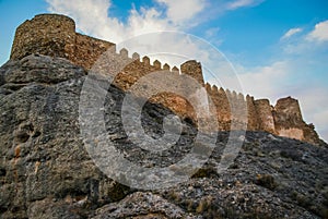 Ruined castle at Clavijo in province of Burgos in Castilla y Leon, Spain photo
