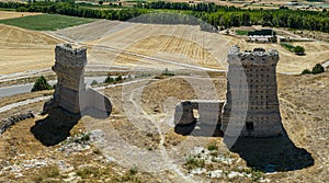 Ruined castle of Palenzuela aerial view, Spain