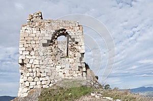 Ruined castle towe photo