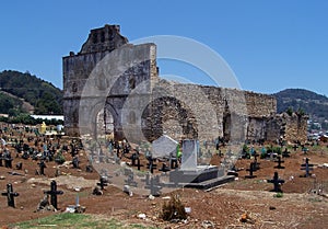 Ruined church and cemetery.