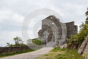 Ruined church in old Kastav village, Istria