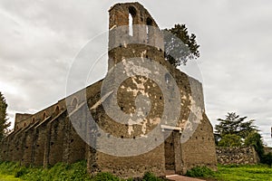 Ruined church of San Nicola a Capo di Bove at Appian Way in Rome, Italy