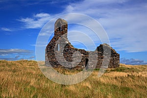 Ruined church on a summer day