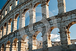 Ruined Colliseum in Pula, Croatia photo