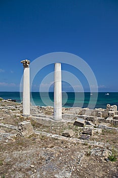 Ruined columns at Tharros photo