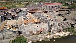 The ruined and destroyed houses in Orbetello