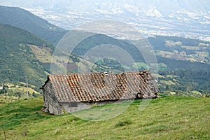 Ruined farmhouse in the mountains