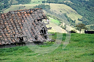 Ruined farmhouse in the mountains