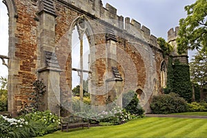 Ruined Great Hall by the Bishops Palace, Somerset, England photo