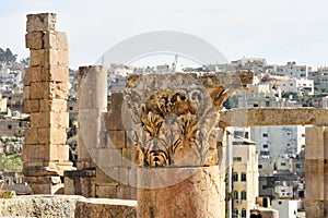 Ruined Greco-Roman city Gerasa in Jerash