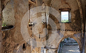 Ruined Greek Orthodox Church in the Ghost town of Kayakoy Turke