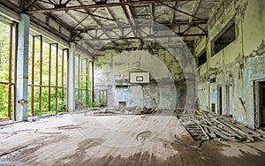 Ruined gym in Sports Palace in Pripyat