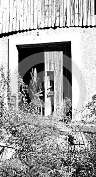 Ruined house in the old station of Canfranc in the province of Huesca