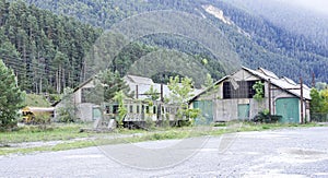 Ruined house in the old station of Canfranc in the province of Huesca