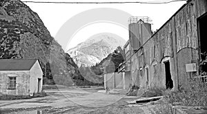 Ruined house in the old station of Canfranc in the province of Huesca, Aragon