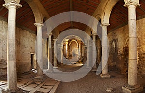 Ruined interior of main church of Juromenha Fortress