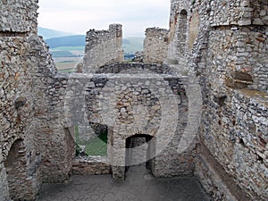 Ruined interior of Spis castle, Slovakia