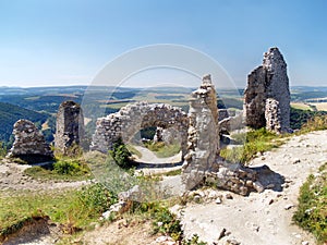 Ruined interior walls of the Castle of Cachtice