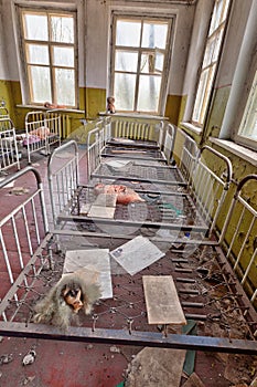 Ruined kindergarten in Chernobyl