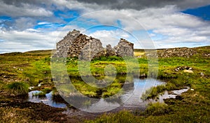 A ruined lead mine building