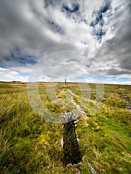 A ruined lead mine flue. Grassington moor.