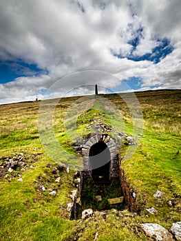 A ruined lead mine flue. Grassington moor.